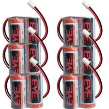 6X CR123A Pack 3.0V 1500mAh Non-rechargeable Li-ion Battery with White Plug