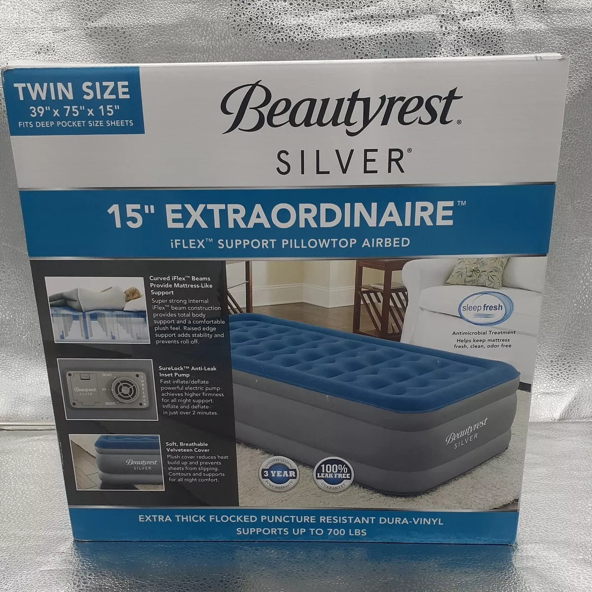 Beautyrest Extraordinaire 15 inch Twin Air Mattress with Built in