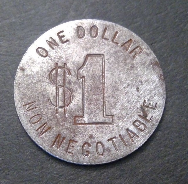 One Dollar 1 Non Negotiable Slot Machine Steel Token Casino Token eBay