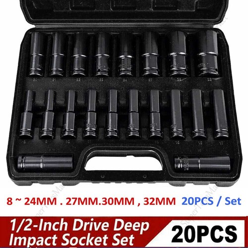 1/2 inch Drive Impact Socket Set & 1/4 inch Drive Socket Ratchet Wrench Tool Set - Picture 10 of 25