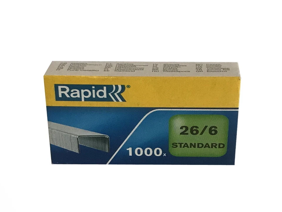 RAPID 1000 Heftklammern Klammern Tacker-Nadeln 26/6 Zink 1.000 Stück