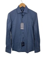 Ben Sherman Slim Fit Mens Small Blue Long Sleeve Stretch Button Up Shirt NWT