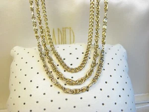 Vintage Designer Taylor Classic Rope Snail Figaro Multi Chain Link Necklaces 17"
