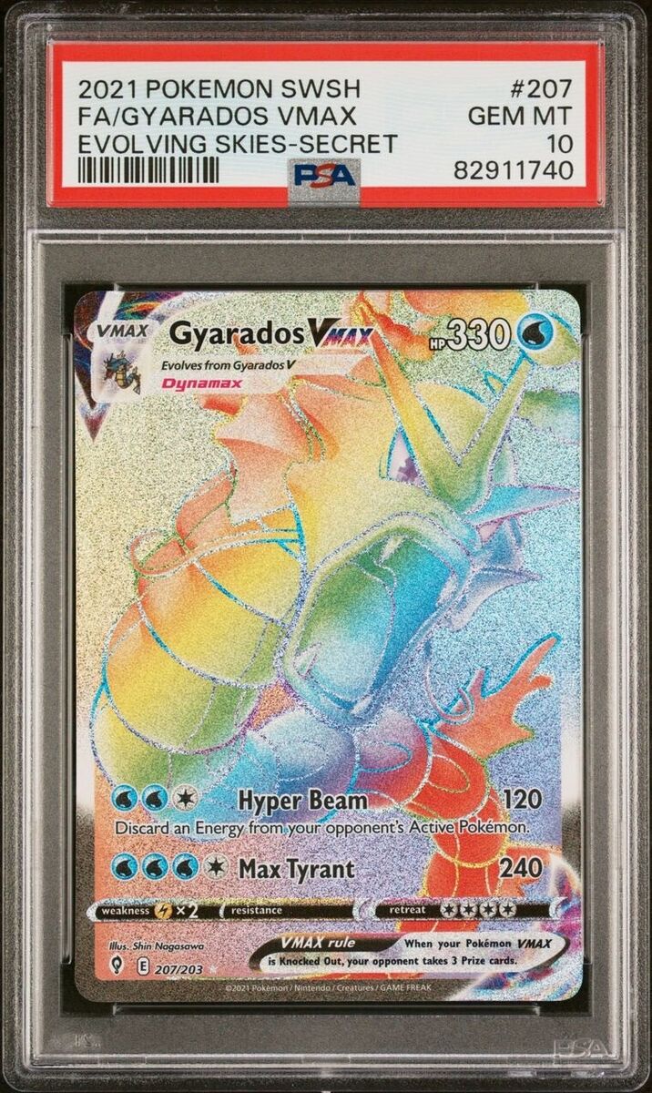PSA 10 GEM MINT Gyarados Vmax Rainbow Secret Rare 207 PSA 10 GEM MINT Gyarados Vmax Rainbow Secret Rare 207