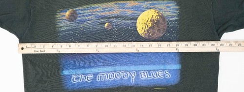 T-shirt vintage Moody Blues uomo XL concerto band anni 90 punto singolo spazio sbiadito - Foto 7 di 18