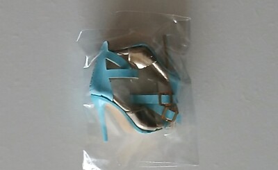 Integrity X Jason Kramer Step and Repeat Taliyah Gold Heels w/ Aqua Ankle Straps