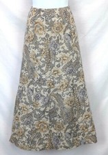 Talbots 100 Wool Long A-Line Skirt Muted Florals Lightweight All Season Lined 4