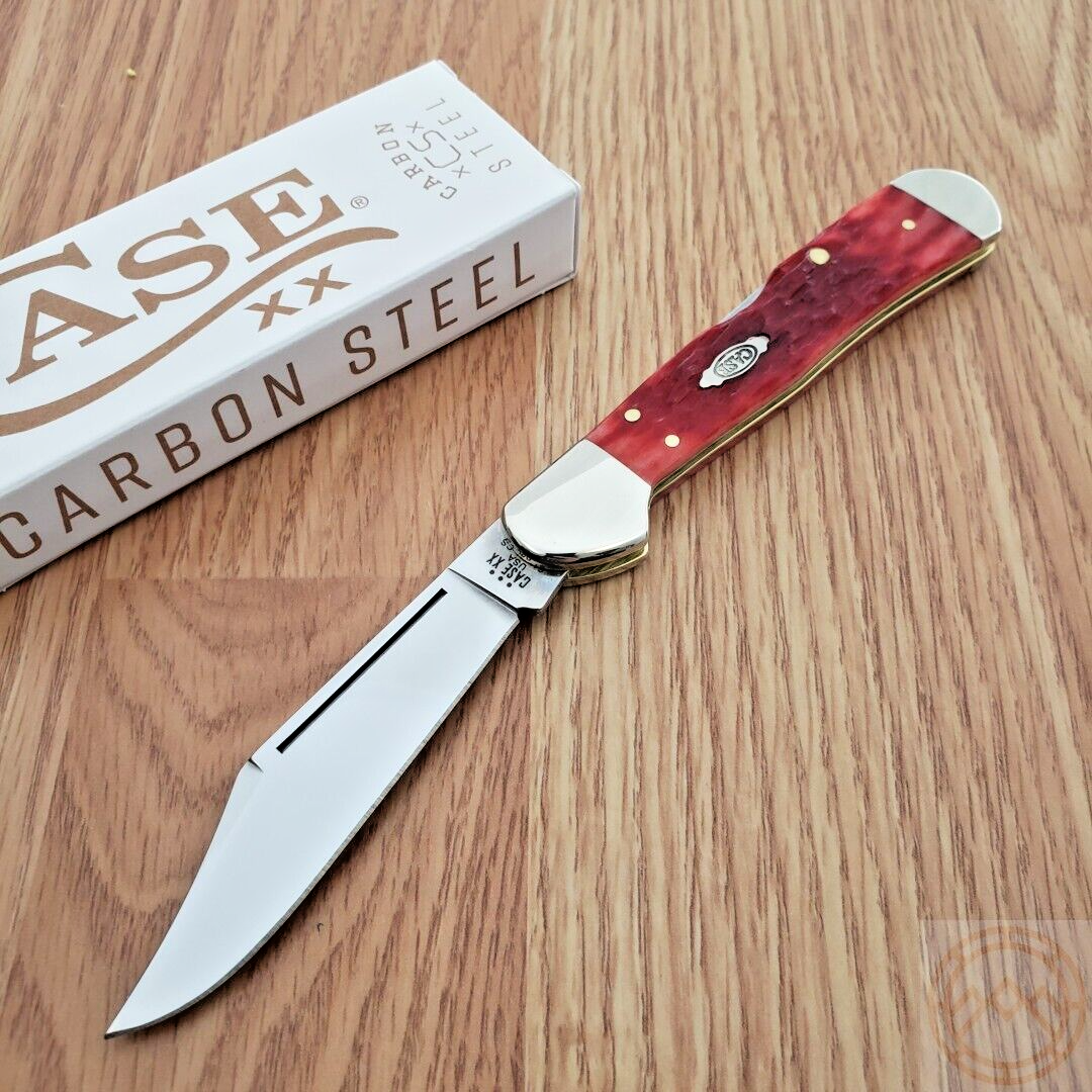 Case XX Peach Seed Folding Knife Carbon Steel Blade Seed Jigged