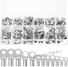 220PCS BATTERY COPPER CABLE LUGS CRIMP RING TERMINALS ELECTRICAL WIRE CONNECTORS