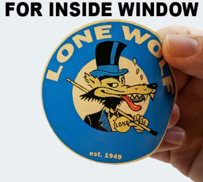 #ad Pair 3quot; Lone Wolf Stickers INSIDE WINDOW Glass Hot Rod Retro Vintage Decal $4.78