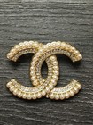 Gold Pin C-3 Luxury Cc Pearl Brooch