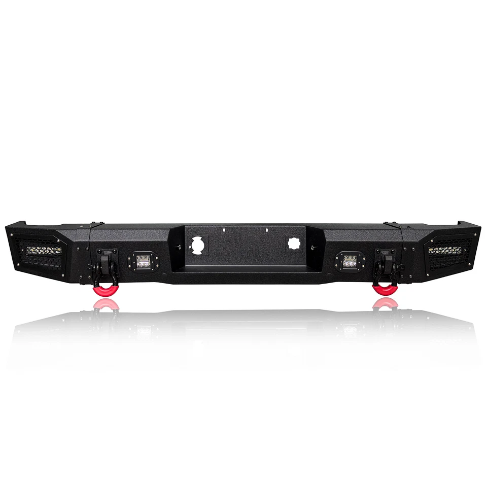 Vijay for 2011-2014 GMC Sierra 2500HD/3500HD Rear Black Bumper w/Spotlights - Image 4 of 4
