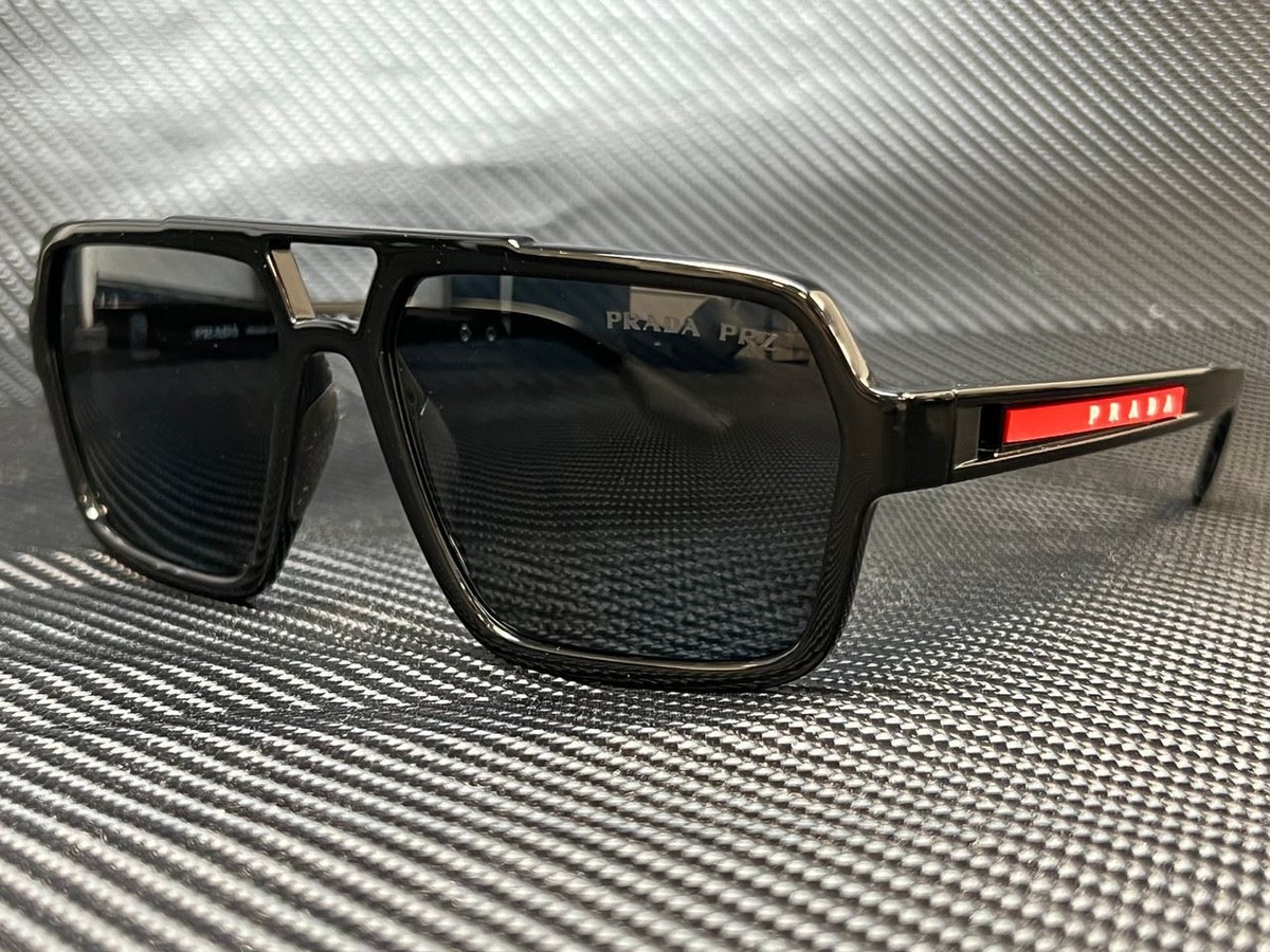 PRADA LINEA ROSSA PS 01XS 1AB02G Black Rectangle 59 mm Men's PRADA LINEA ROSSA PS 01XS 1AB02G Black Rectangle 59 mm Men's