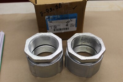 NOS Box of 2 Cooper Crouse Hinds 196 2-1/2'' Three Piece Conduit Couplings