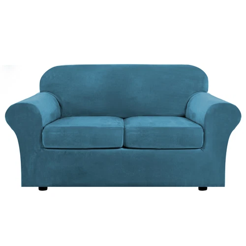 Samt Stretch Elastisch Sofabezug Wohn Couch Schonbezüge Schoner 1/2/3 Sitzer - Bild 57 von 112
