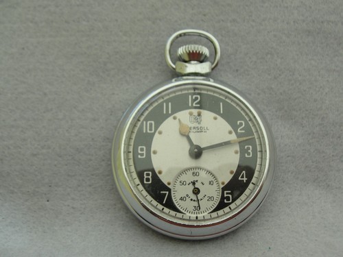 Vintage Ingersoll Triumph Pocket Watch Chrome Case, Mechanical Movement GWO VGC