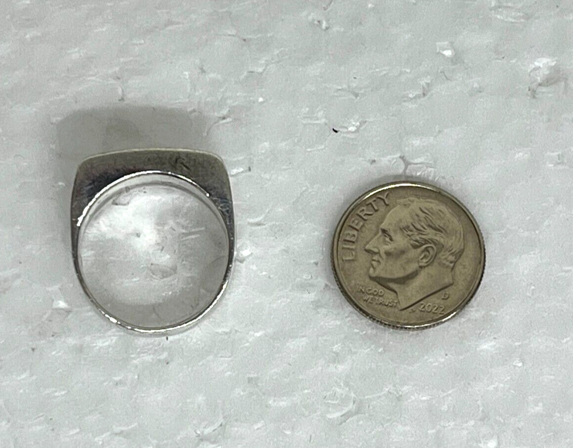 CONCAVE heavy solid Sterling Silver WIDE BAND RIN… - image 5