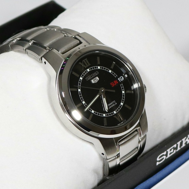 Seiko 5 Stainless Steel Automatic Black Dial 21 Jewels Men's Watch SNKA23K1 | eBay