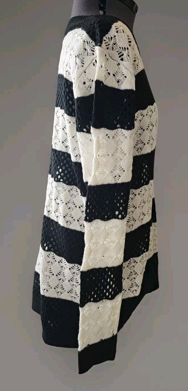 Young Threads Lightweight Openwork Sweater Black … - image 4