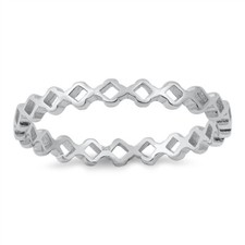 .925 Sterling Silver Geometric Twist Fashion Band Sizes 4-10 NEW