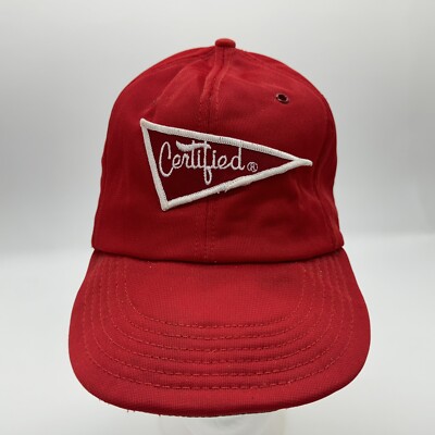 Vintage Certified Red Triangle Trucker Patch Hat Snapback 80s 90s Made In USA