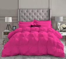 3PC Pinch Pleated Comforter 800Thread Count 500GSM 100%Egyptian Cotton Twin Pink