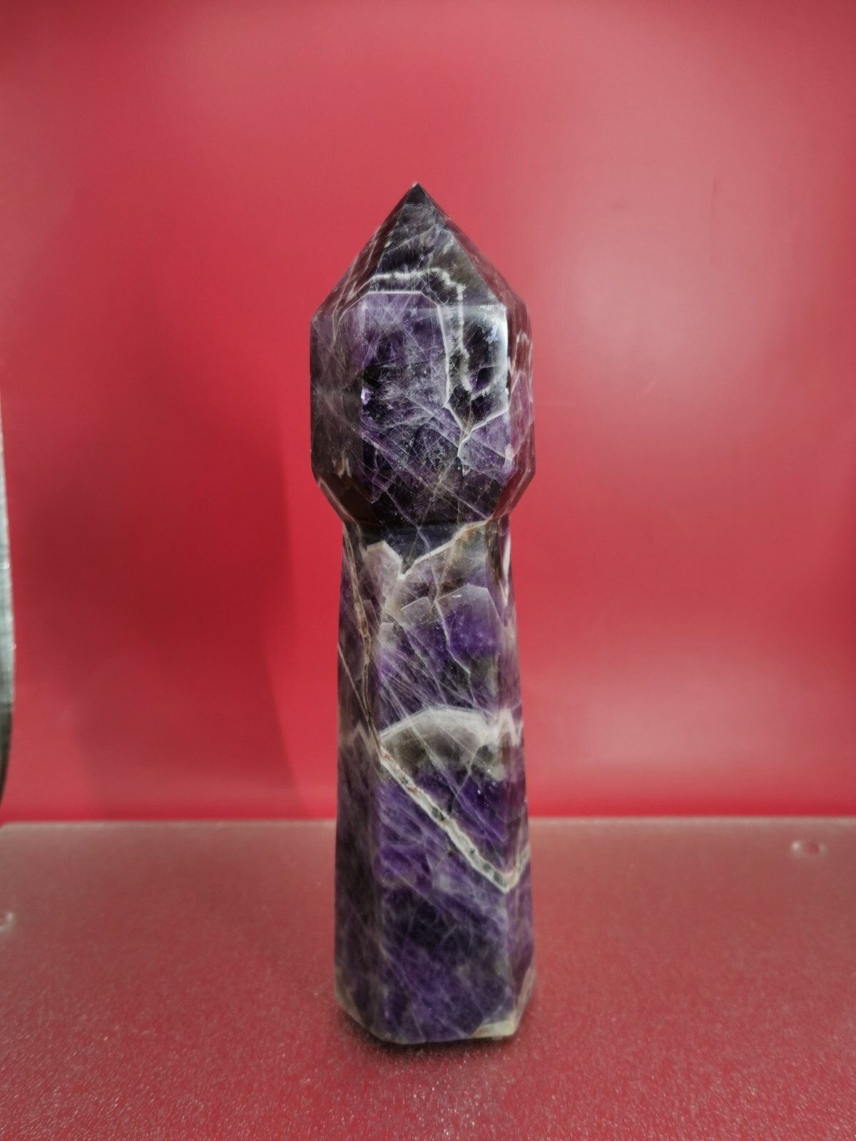 Natural Dream Amethyst Crystal Wand Tower Point Obelisk Point Reiki Healing 2+LB
