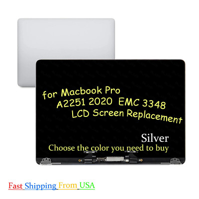 LCD Screen Assembly Shell 13'' For MacBook Pro A2251 2020 MWP82xx/A Silver Retina