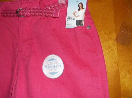 NEW LADY'S "RIDERS SLENDER STRETCH MID-RISE FIT w/ BELT SHORTS & REAR POCKETS - Picture 3 of 4