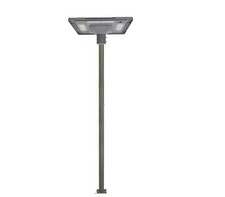 Staffa Palo Grigia Con Lampione Faro Solare Stradale Giardino Sensore Movimento