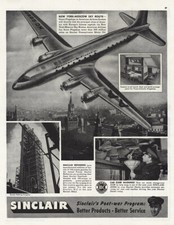 1945 Sinclair: New York Moscow Key Route Vintage Print Ad