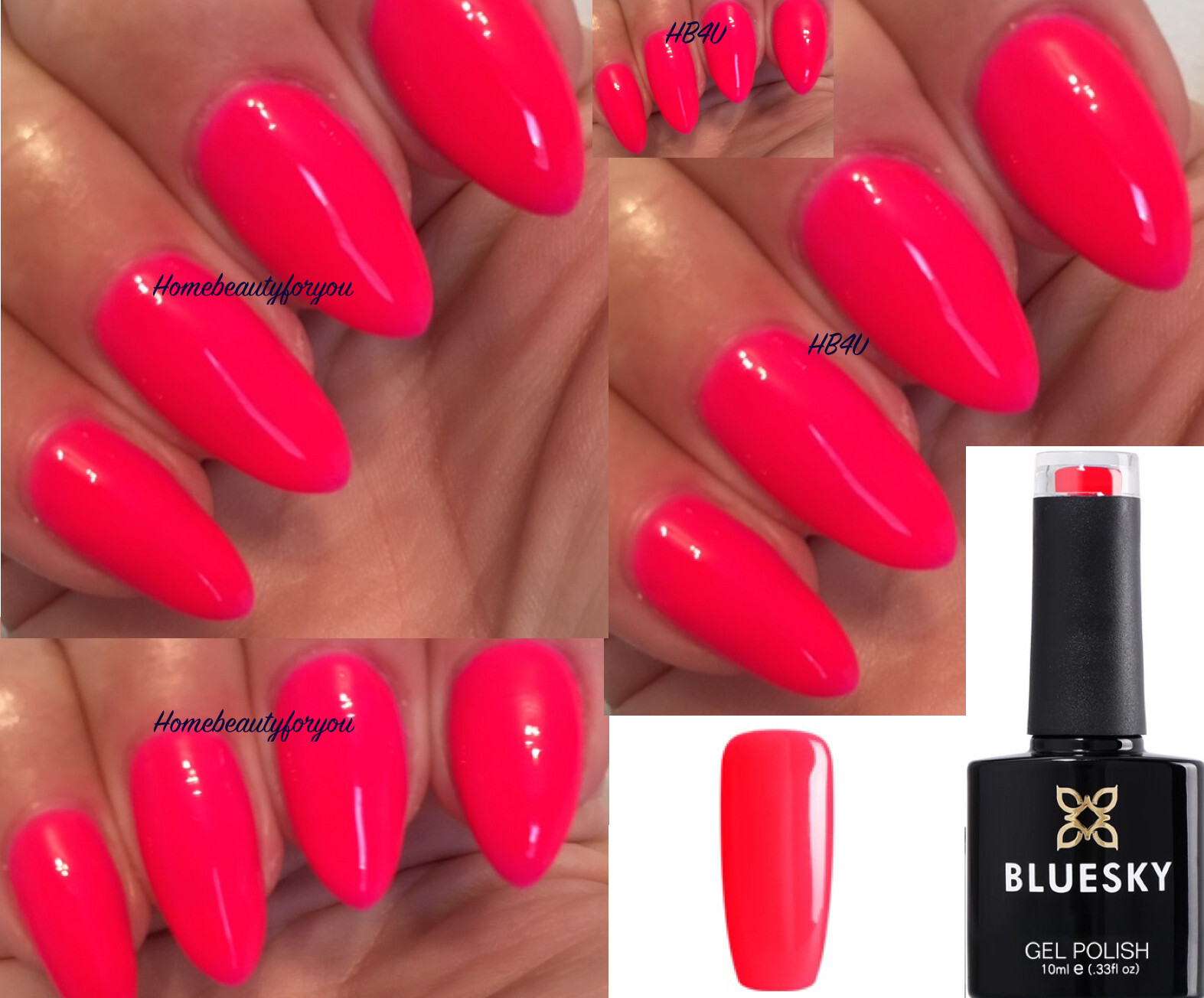 BLUESKY GEL NAIL POLISH NEON PINK SHOCKING N12 LOLA NAIL UV LED SOAK OFF