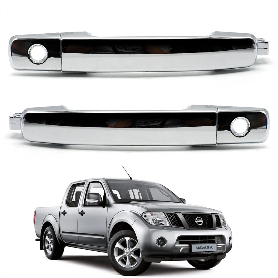 Front Lh+Rh 2Keyhole Chrome Handle Outer Fits Nissan Frontier Navara 2006 2014 Foto 3 de 4