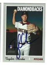 Taylor Clarke Autographed 2019 Topps Heritage Signed Baseball Card #531 Dbacks
