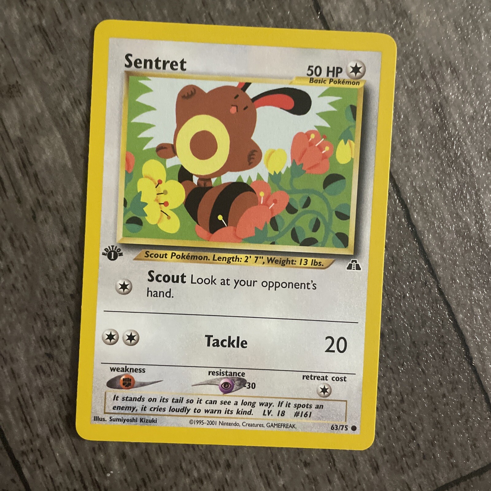 Sentret 63/75 1st Edition Neo Discovery Pokemon Card Near Mint 1X