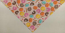 Dog Bandana, Scarf, Tie On, Valentine's Day, Hearts, Donuts, M, L