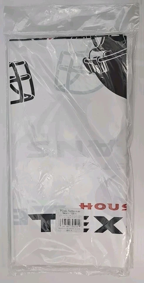 Cubierta de mesa de vinilo de plástico HOUSTON TEXANS - 54" X 108" - NFL / suministros para fiestas - NUEVO Foto 3 de 3