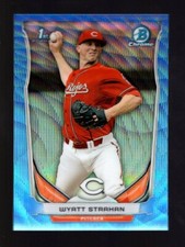 2014 BOWMAN CHROME BLUE WAVE CDP97 WYATT STRAHAN RC CINCINNATI REDS