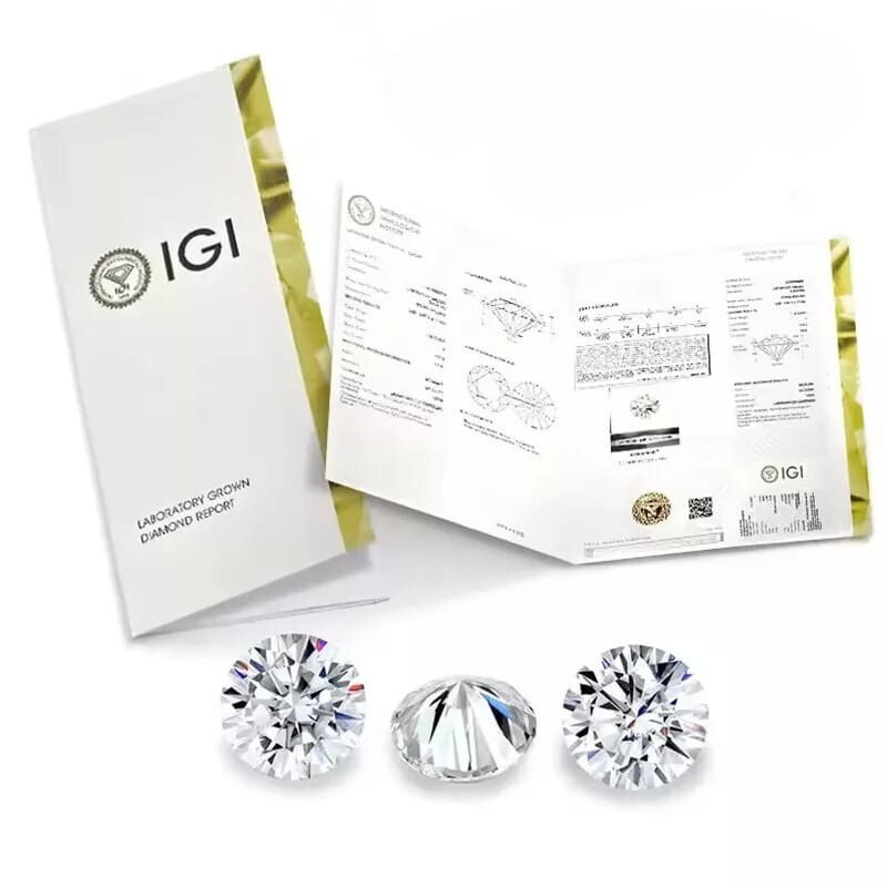 Lab Diamond 2.00 CT Round Cut, IGI Certified, FH Color, VVSVS Grade