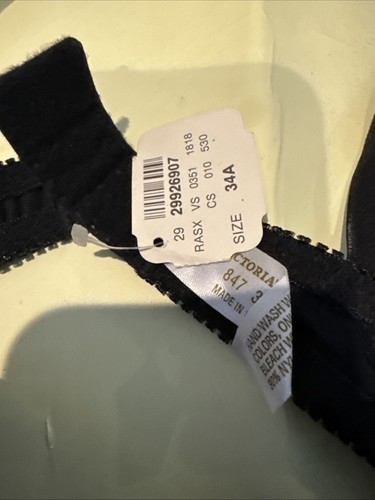 Vintage Victoria's Secret Black Bra Size 34A Made In USA Gold Label #3 - 第 4/6 張圖片
