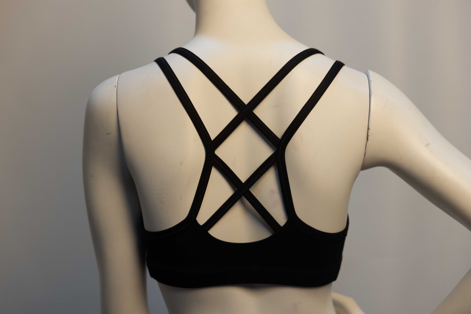 Nike Sports Bra Women's S Black Polyester Swoosh Athletic Dri-Fit Strappy-image