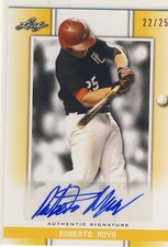 ROBERTO MOYA 2019 Leaf Perfect Game PG Yellow AUTO /25 NOVA SOUTHEASTERN