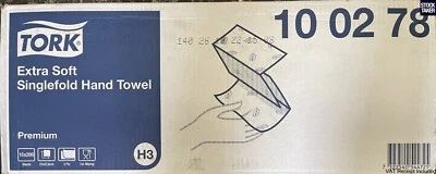 (15-Sleeves) Tork 100278 Extra Soft Singlefold Hand Towel Premium 2-Ply Wiping