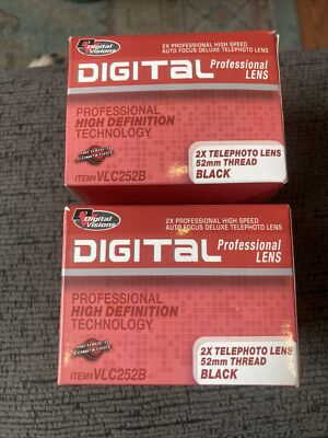 Lot Of 2 Digital Visions by Bower 2x Telephoto Lens 52mm Thread Black (VLC252B)