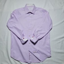 Robert Graham Men's Lavender Button Down shirt w/Embroidered Cuffs Size 39/15.5