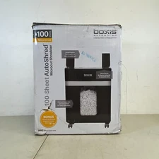 PARTS ONLY* Boxis Autoshred 100 Sheet HEAVY DUTY OFFICE Paper Micro Cut Shredder