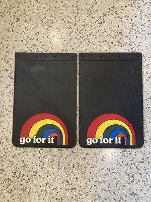 Vintage Plasticolor Truck Mid Flaps  Go For It  Rainbow 18 x12  A