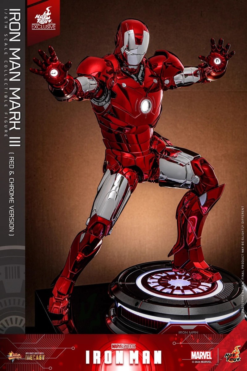 Hot Toys IRON MAN MMS744D64 MARK Ⅲ Red & Chrome 1/6 Version IN