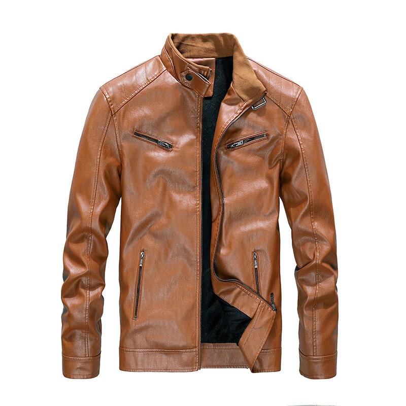 Pu top leather jacket