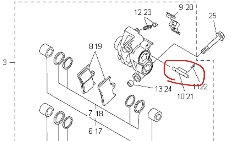 Yamaha MT-07 Titanium brake pad pin kit 14 on Ti caliper pins clips and cap - Image 2 of 4